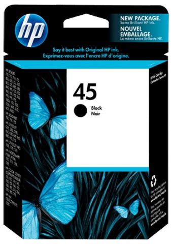 HP 45 Black Inkjet 930 Pages Yield Printer Cartridge