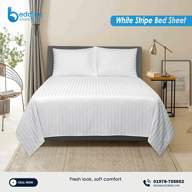 White Stripe Bed Sheet – Premium Cotton
