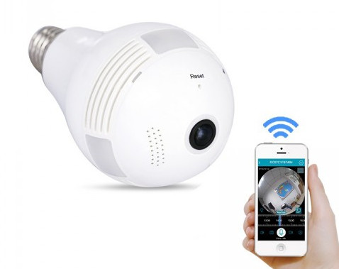 Panoramic V380 Wireless IP 360 Degree Bulb Type Spy Camera